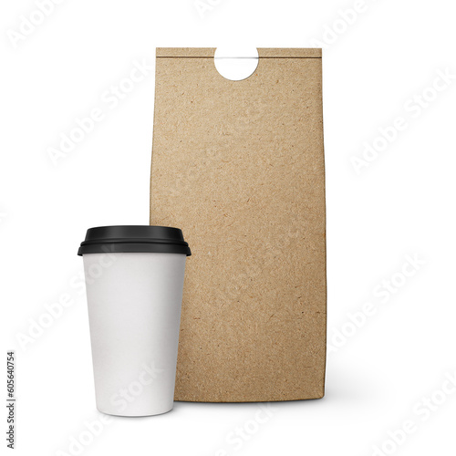 bakery, donut, pouch, sachet, food, coffee, craft, paper, bag, Mockup, pack shot, pack, product, packaging, object, Cup, mug, paper cup, coffee cup, cafe, drink, water, hot, lid, plastic, minimal, mod