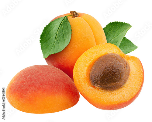 apricot isolated on white background, full depth of field