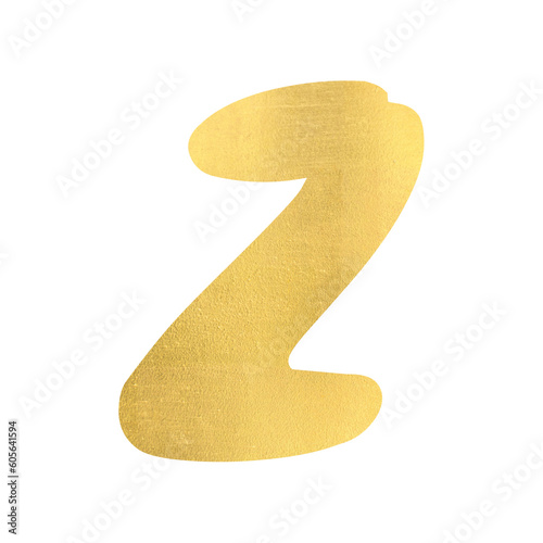 z Alphabets with gold elements