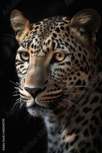 Ai generated illustration of leopard portrait
