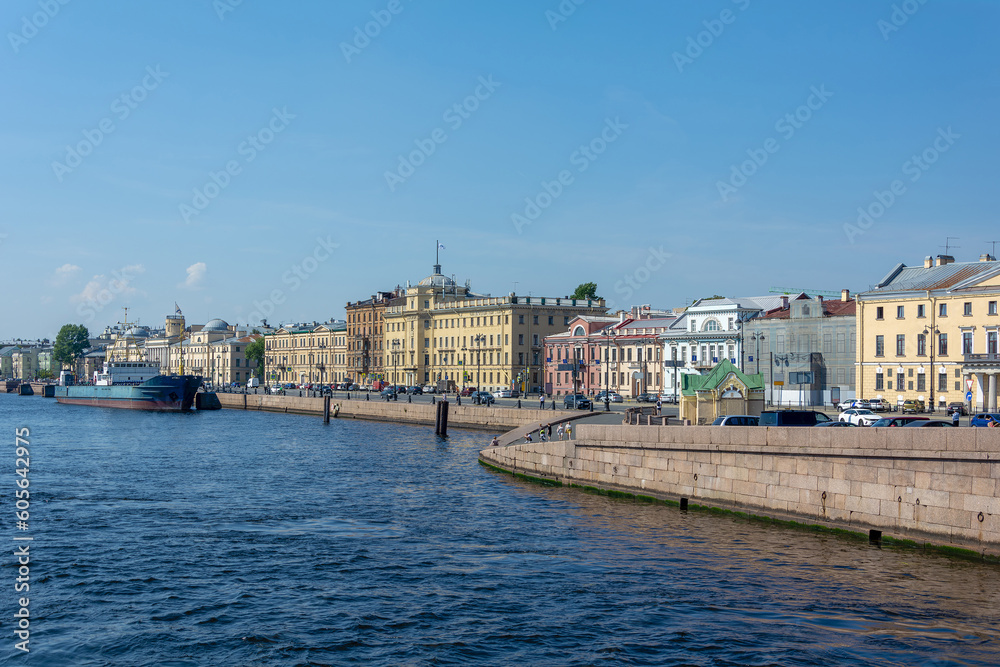 St. Petersburg, View of the embankment of Lieutenant Schmidt