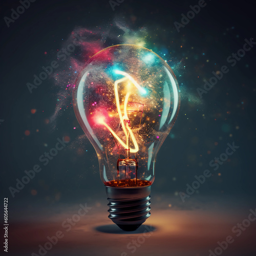  innovation creative minds embrace light bulbs and technology, unleashing ingenuity and problem-solving through collaborative brainstorming, Created by Generative AI 