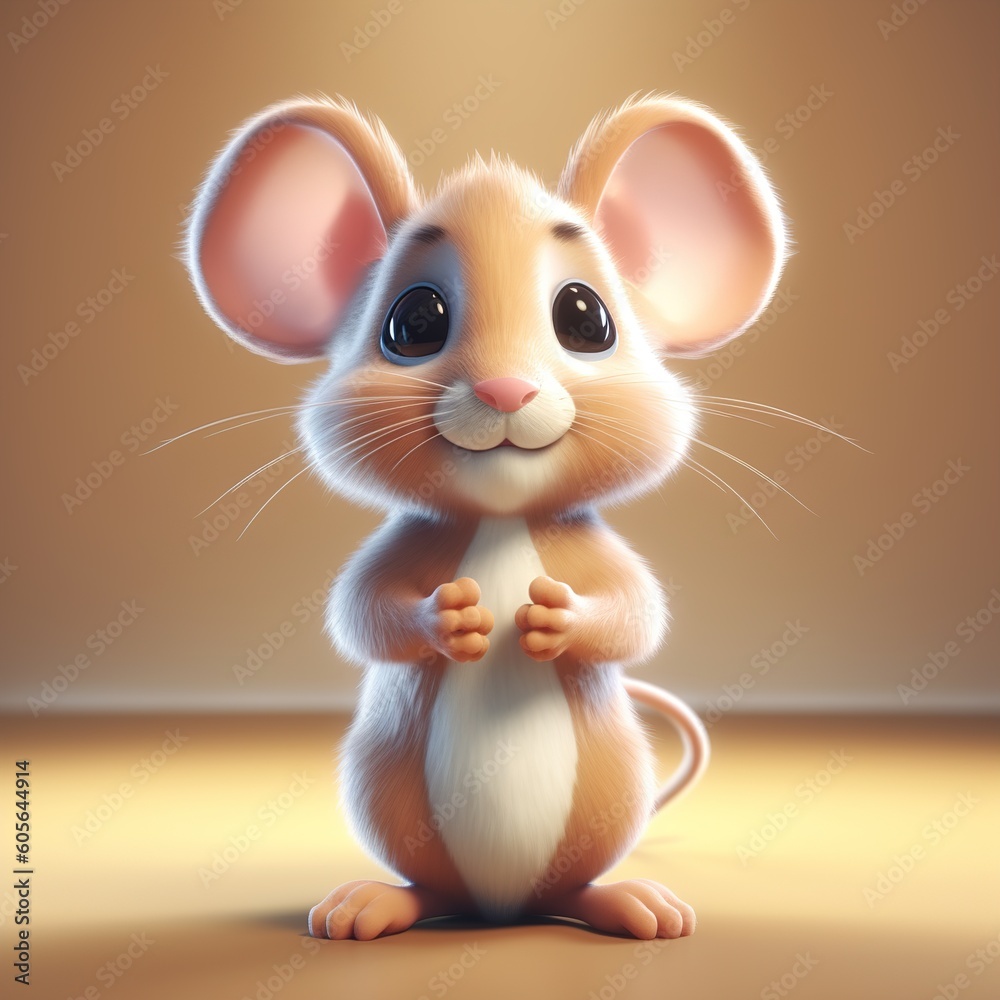 Cartoon mouse, 3d illustration. Generative AI Cartoon mouse, 3d illustration. Generative AI