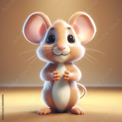 Cartoon mouse, 3d illustration. Generative AI