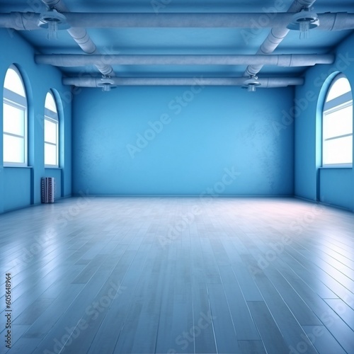 Empty studio background blue 