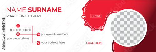 modern and minimal email signature or email footer and personal facebook cover template