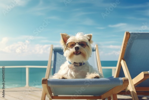 dog on the beach, ai generative © nataliya_ua