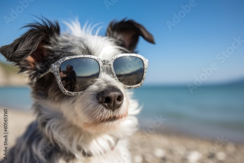 dog in sunglasses, ai generative