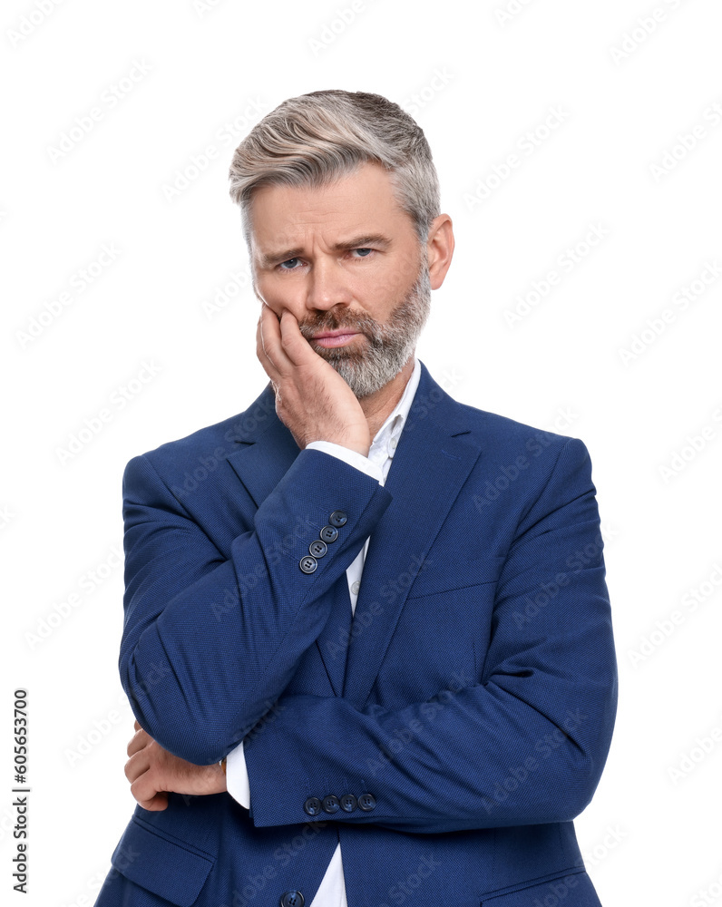Mature businessman in stylish clothes posing on white background Mature businessman in stylish clothes posing on white background