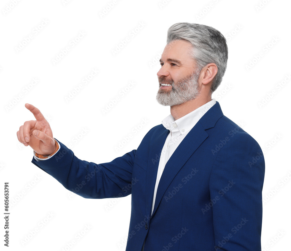 Mature businessman in stylish clothes posing on white background Mature businessman in stylish clothes posing on white background