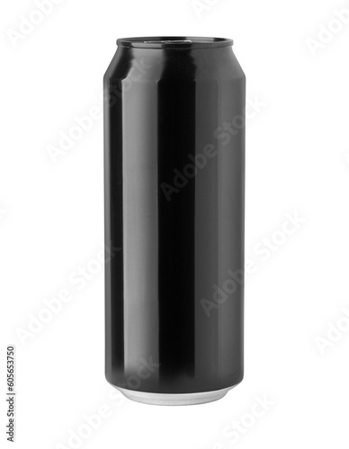 Black beer cans isolated