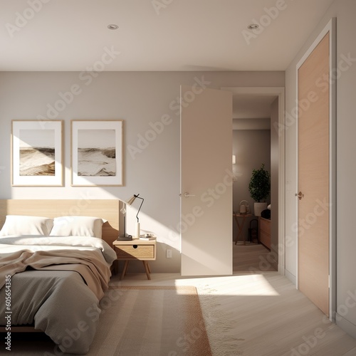 apartment comfortable bedroom  ai generative