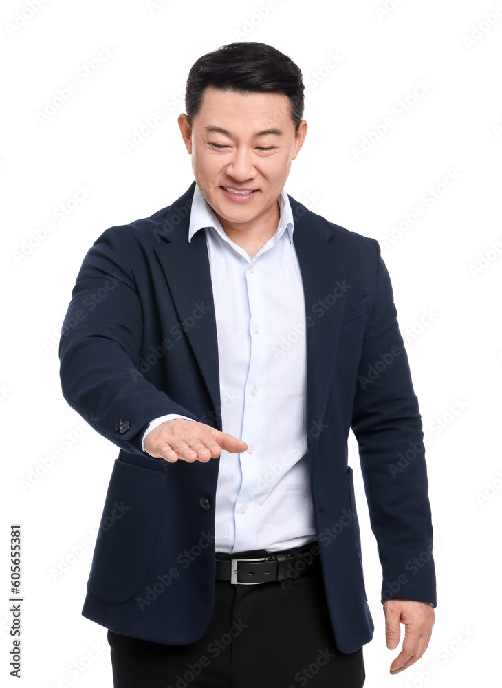Businessman in suit posing on white background Businessman in suit posing on white background