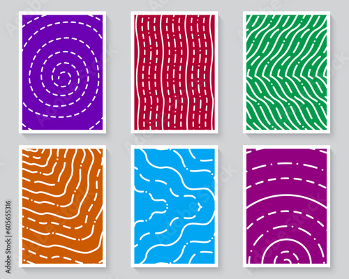 Editable set of printout background in different colors and pattern designs