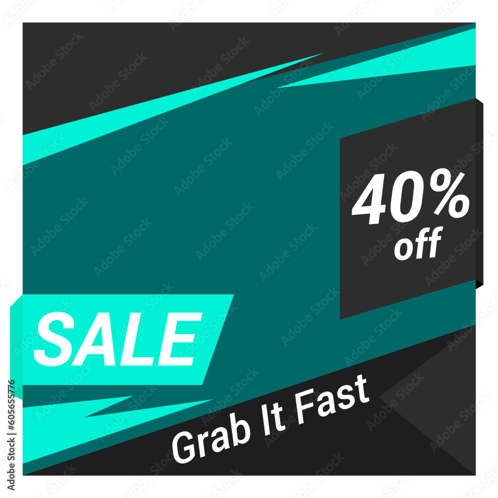 Sale banner template design with numbers and text on it, blue color
