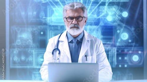 portrait of a doctor ,doctor with stethoscope, ai generative