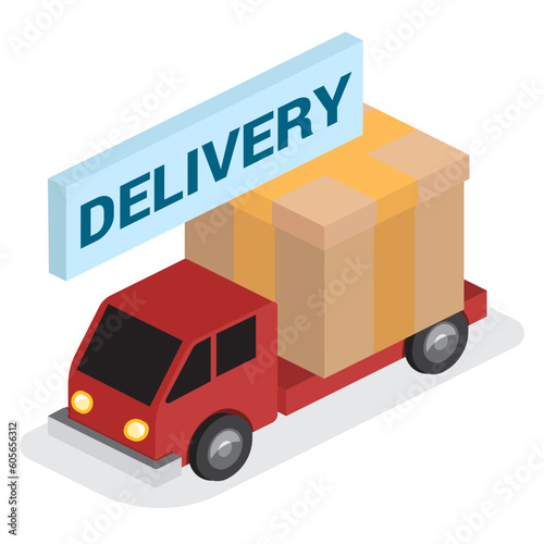 Vector illustration of a delivery truck icon