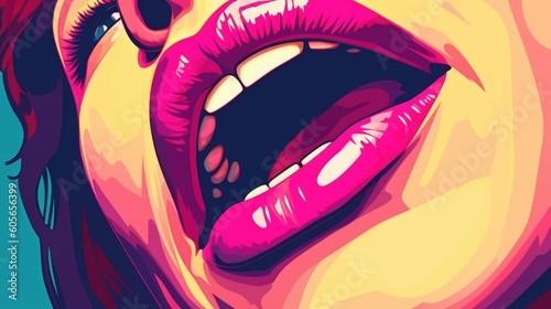 illustration of a lips with a smile, ai generative