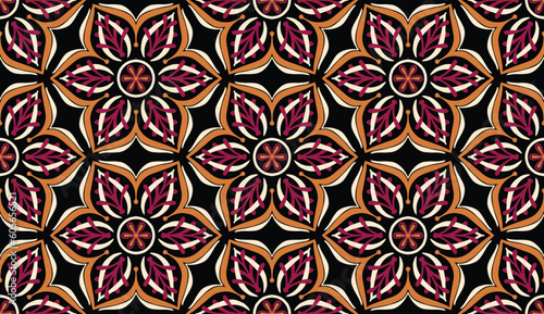 Geometric ethnic pattern seamless flower color. seamless pattern. Design for fabric,curtain,background,carpet,wallpaper,clothing,wrapping,Batik,mandalas,fabric,Vector illustration. pattern style.
