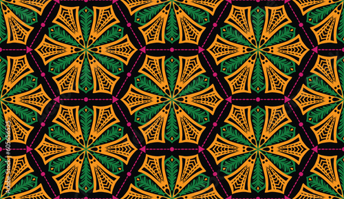 Geometric ethnic pattern seamless flower color. seamless pattern. Design for fabric,curtain,background,carpet,wallpaper,clothing,wrapping,Batik,mandalas,fabric,Vector illustration. pattern style.