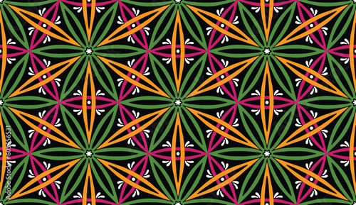 Geometric ethnic pattern seamless flower color. seamless pattern. Design for fabric,curtain,background,carpet,wallpaper,clothing,wrapping,Batik,mandalas,fabric,Vector illustration. pattern style.