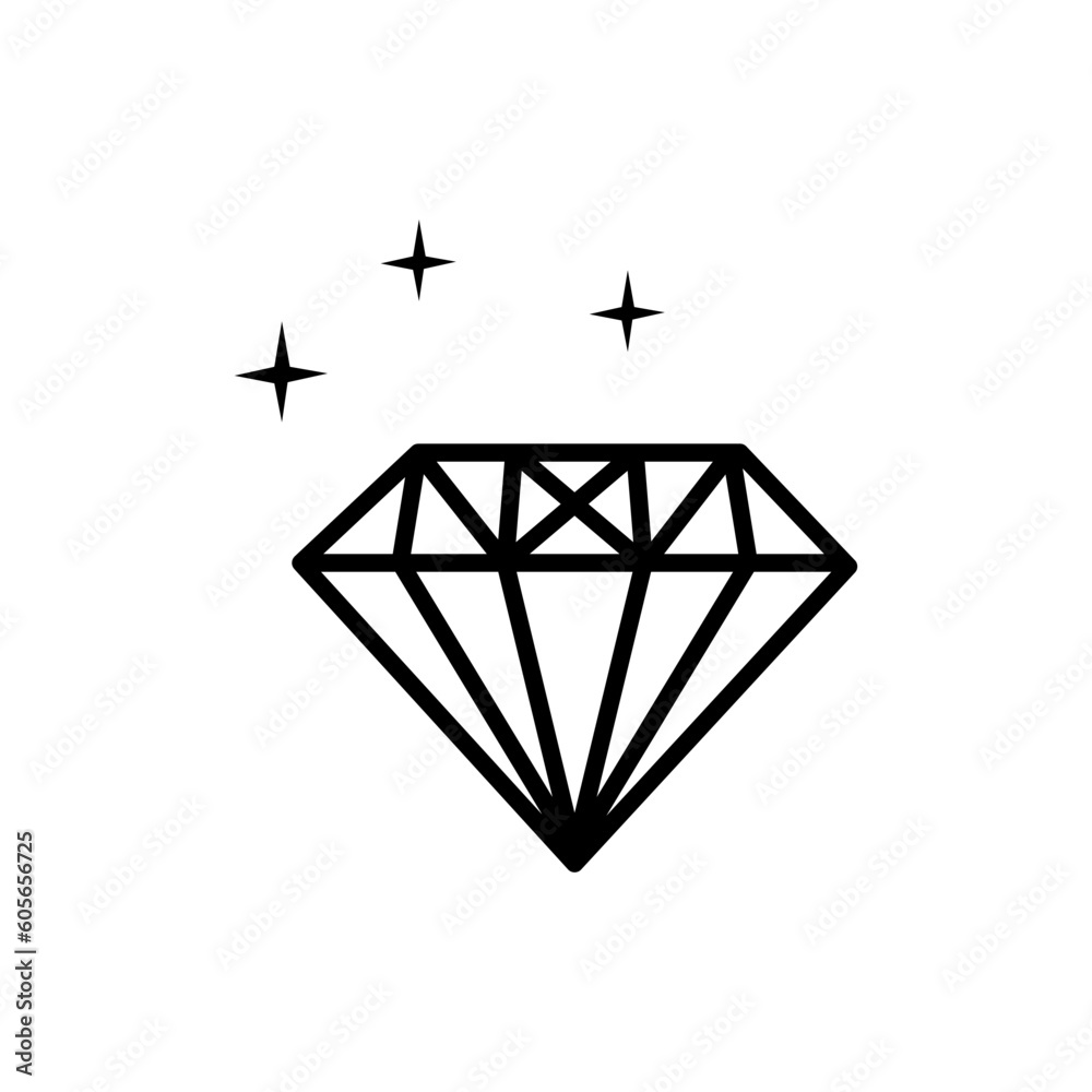 Diamond icon vector. Crystal sign, Brilliant symbol. Diamond icon vector. Crystal sign, Brilliant symbol.
