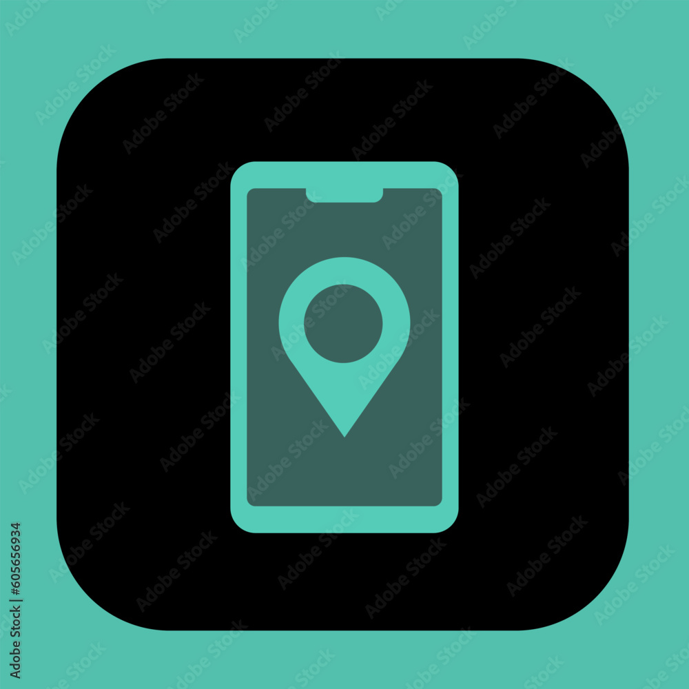 Vector illustration of a smartphone with a GPS icon