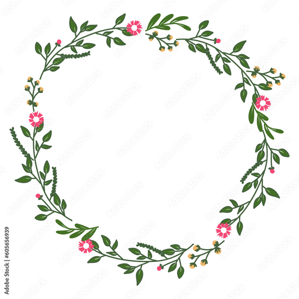 Vector illustration of a floral wreath