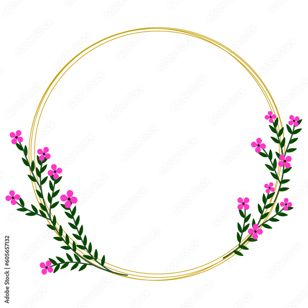 Fototapeta premium Vector illustration of the round black and white floral decoration