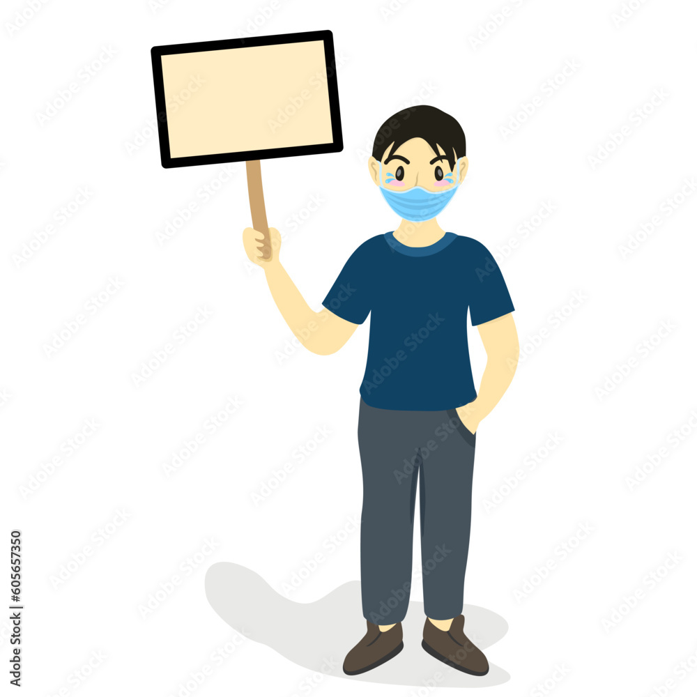 Vector illustration of the doctor holding blank board against a white background Vector illustration of the doctor holding blank board against a white background