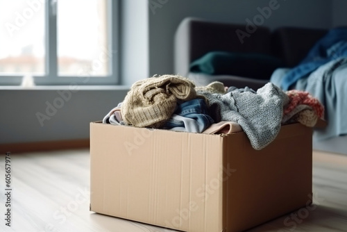 Old Clothes Collection Box For Charity, generative AI