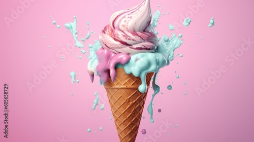 ice cream cone, ai generative