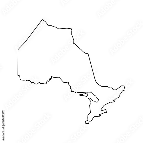 Ontario map, province of Canada. Vector illustration.