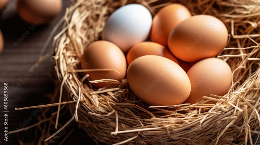 eggs in a basket, ai generative eggs in a basket, ai generative