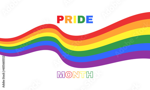 LGBT pride month rainbow colors wave flag flutter colorful concept