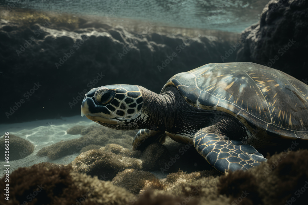 Ai generated illustration of Sea turtle