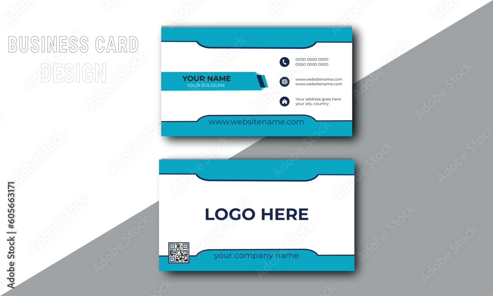 Modern and simple business card design professional business card design .Personal visiting card with company logo. 
