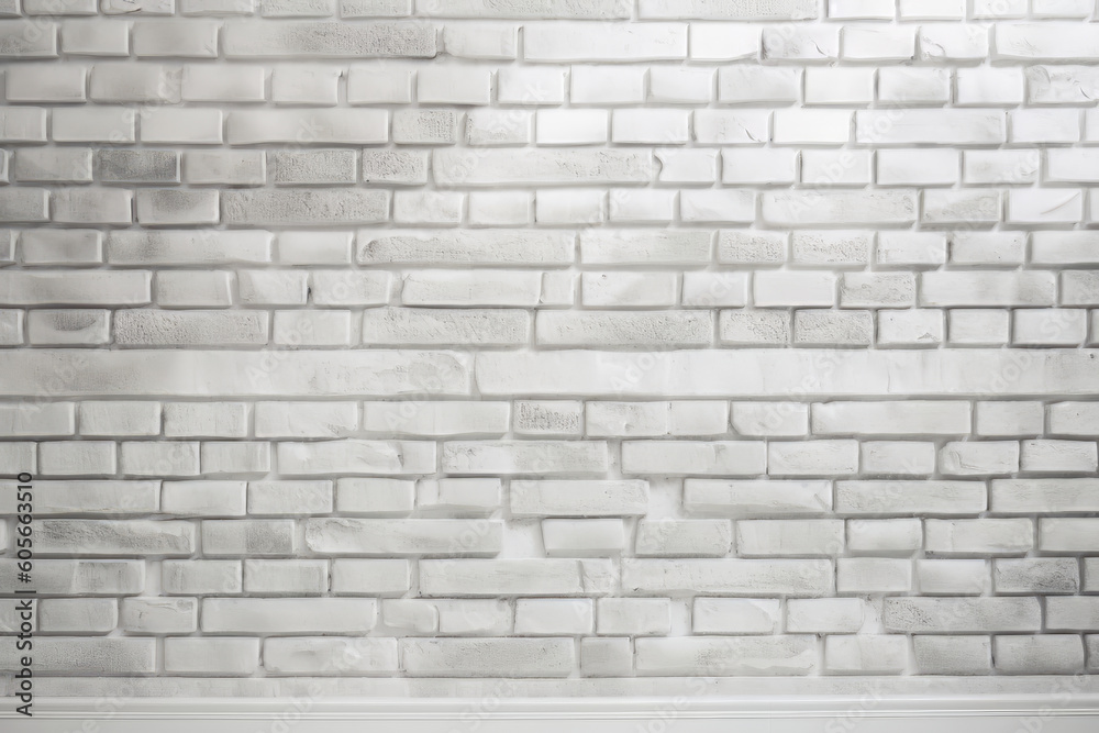 Fototapeta premium White brick wall texture backround, Generative ai