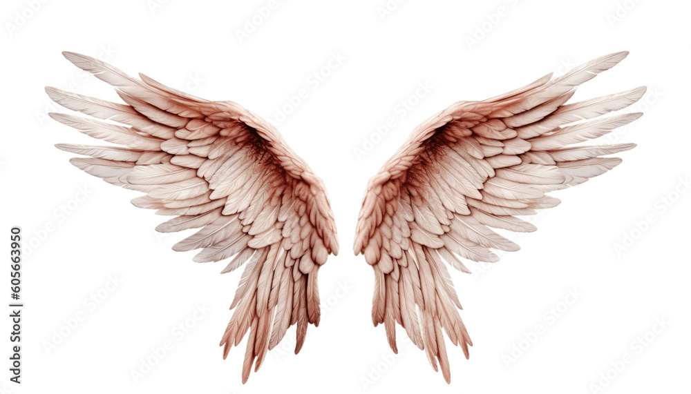 angel wings isolated on transparent background, generative AI Stock ...