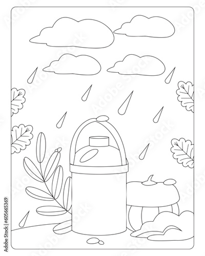 Autumn Coloring Pages for Kids, Autumn Coloring pages, kids Coloring pages, Animals, flower, Nature, black and white Coloring pages.