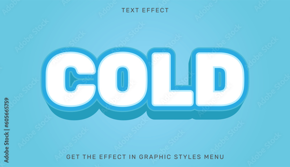 Cold editable text effect in 3d style. Suitable for brand or business logo Cold editable text effect in 3d style. Suitable for brand or business logo