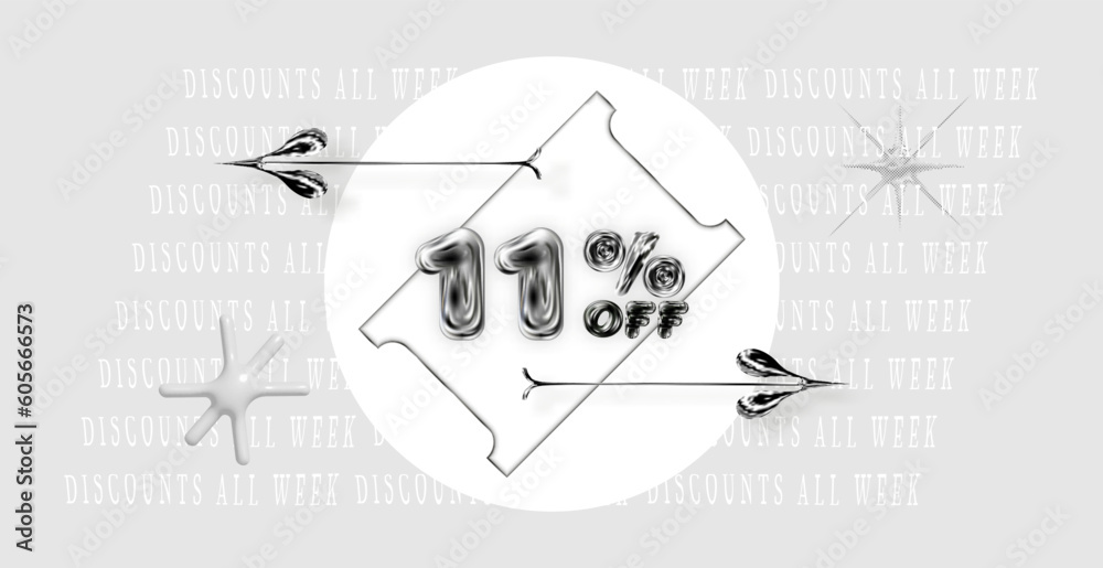 Fototapeta premium Y2K-inspired transparent frame with a modern brutalist design for Black Friday and Cyber Monday sales. Shape for banner or labels. Clear glass and mirror effect add depth. Ideal for any promotion