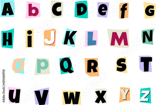 Vector Letter Cutout Newspaper and Magazine Characters: Creative Typography