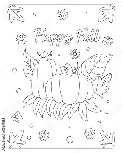 Autumn Coloring Pages for Kids, Autumn Coloring pages, kids Coloring pages, Animals, flower, Nature, black and white Coloring pages.