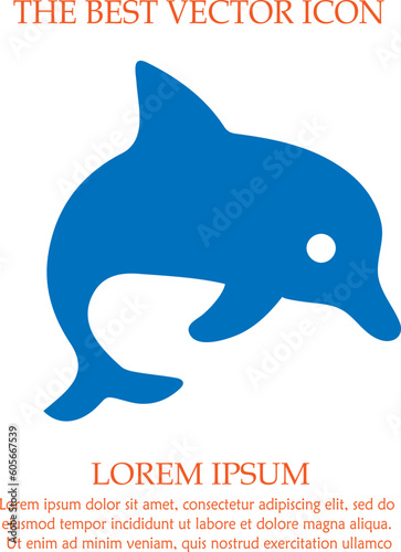 Dolphin vector icon eps 10. Simple isolated illustration