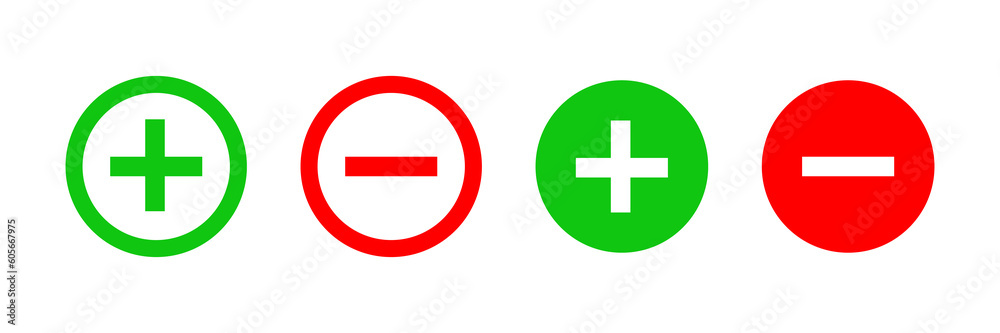 Fototapeta premium Plus minus icon set. Math calculator signs