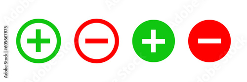 Plus minus icon set. Math calculator signs