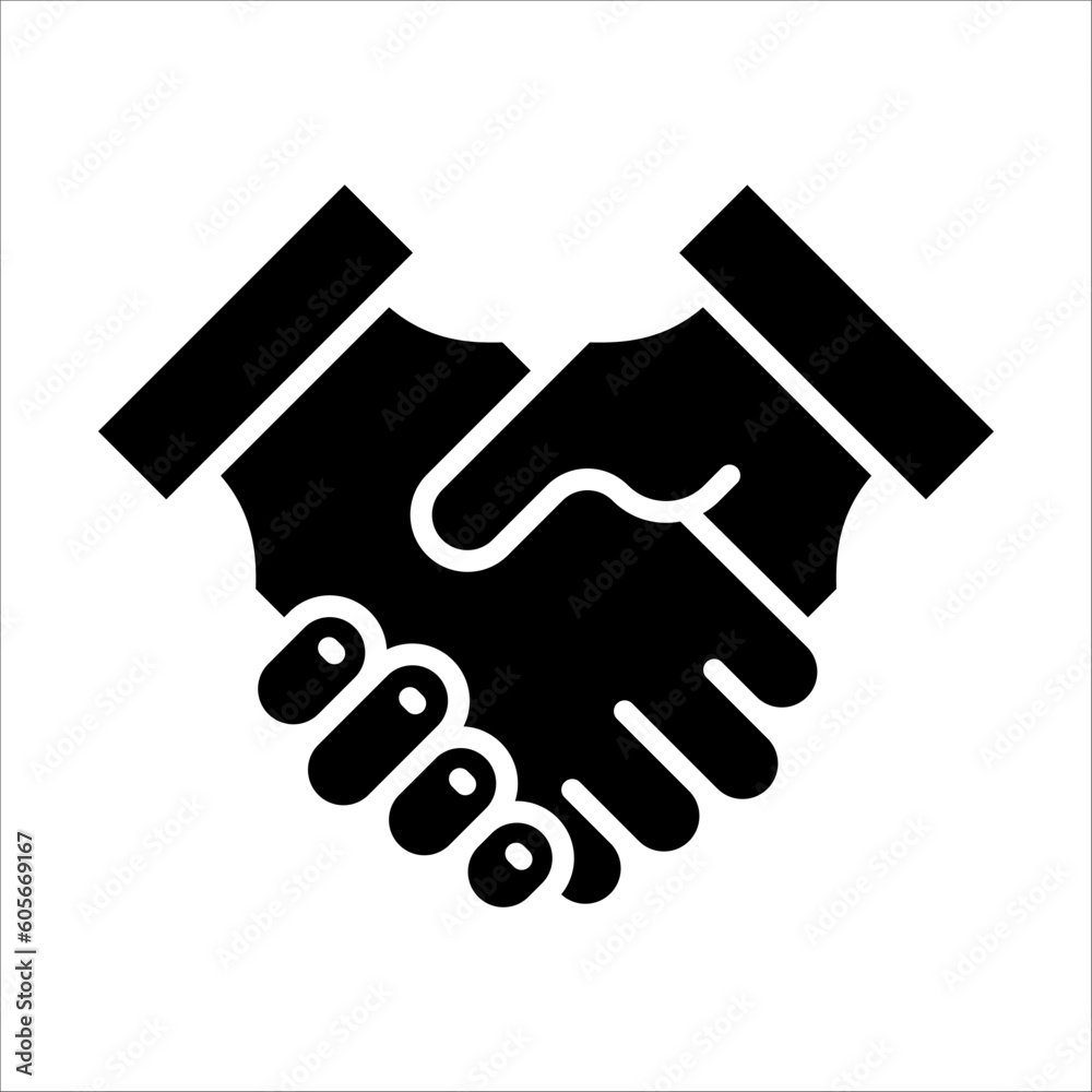 Solid vector icon for handshake which can be used various design projects. Solid vector icon for handshake which can be used various design projects.