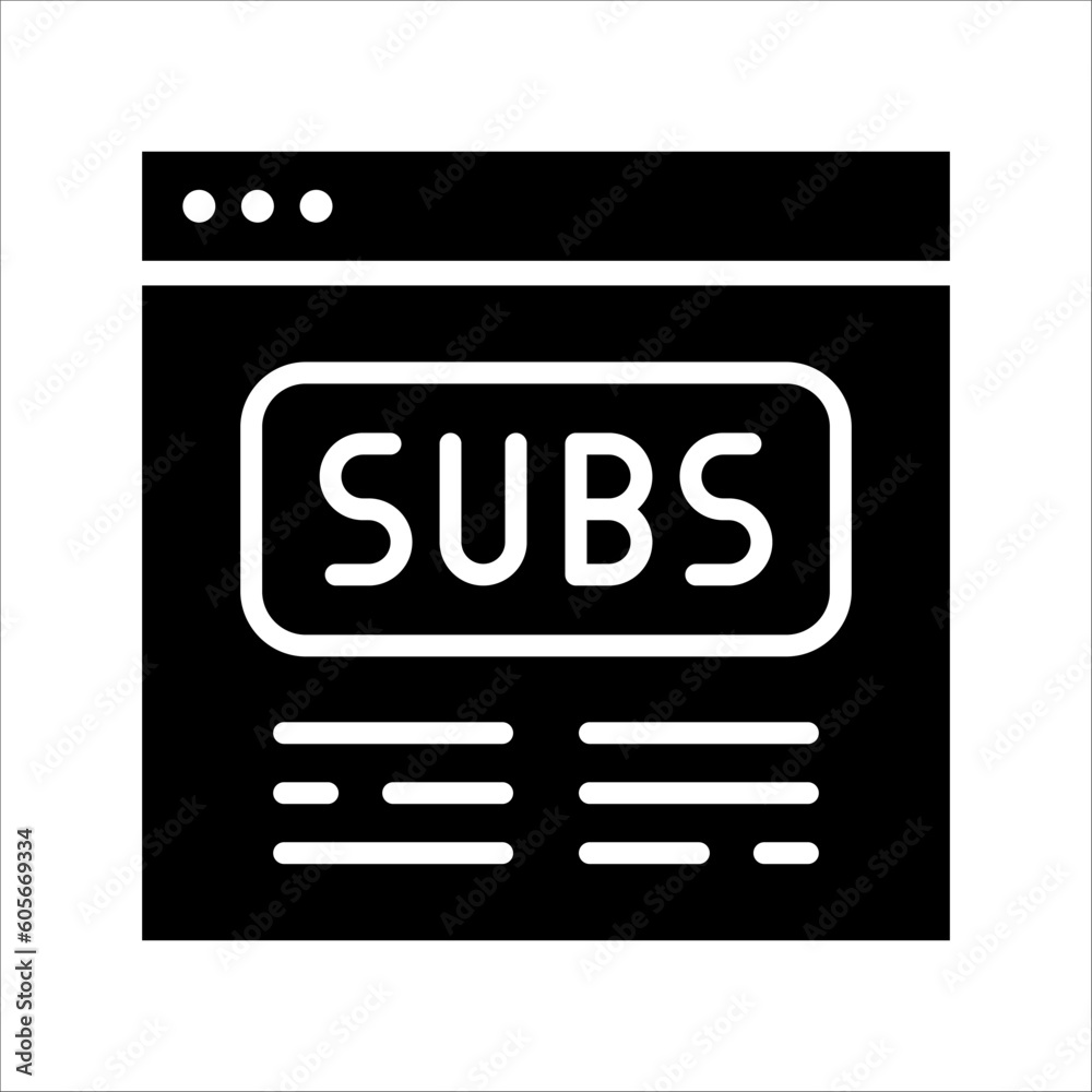 Solid vector icon for subscription which can be used various design projects. Solid vector icon for subscription which can be used various design projects.