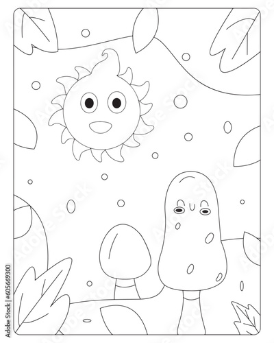 Autumn Coloring Pages for Kids, Autumn Coloring pages, kids Coloring pages, Animals, flower, Nature, black and white Coloring pages.